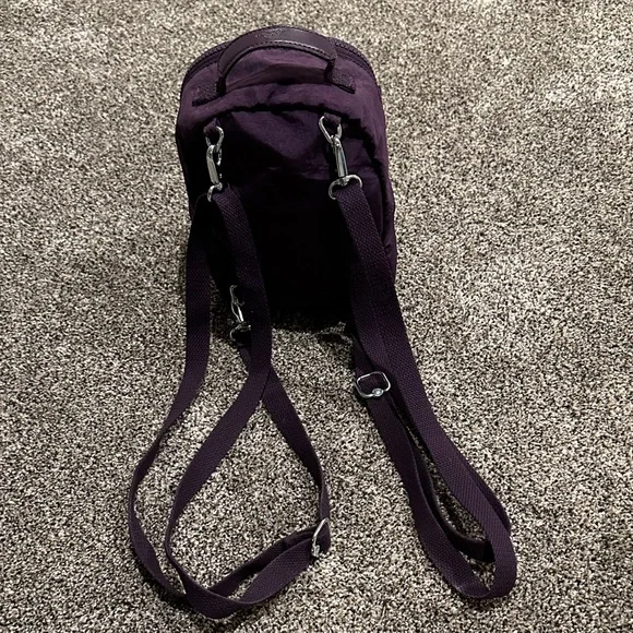 Kipling Canvas Backpack Convertible Crossbody Bag Purple - Picture 4 of 8
